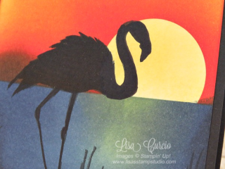 Sunset Flamingo, Fabulous Flamingo, Stampin’ Up!, card, paper, craft, scrapbook, rubber stamp, hobby, how to, DIY, handmade, Live with Lisa, Lisa’s Stamp Studio, Lisa Curcio, www.lisasstampstudio.com