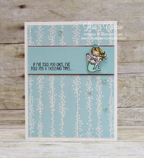 This adorable mermaid is from the Message in a Bottle stamp set by Stampin' Up!