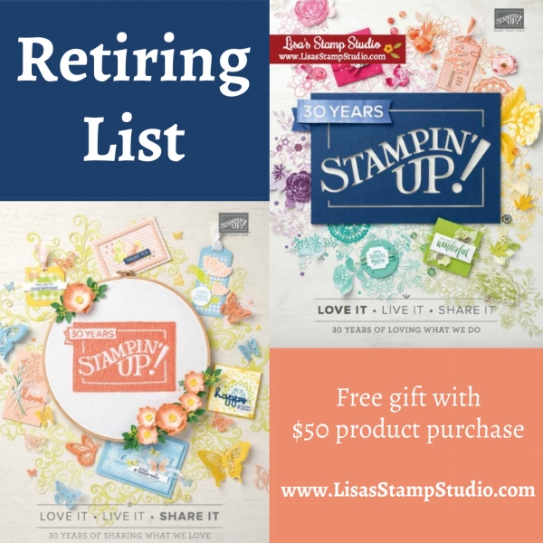 Stampin' Up! retiring product list from the 2018-2019 annual and occasions catalogs. Accessories are only available while supplies last! #lisasstampstudio #stampinup #papercrafts #handmadecards #handmade #crafts #diy #rubberstamps #retiringpaperproducts #retiringstampinup #stampinupretiredlist #lisacurcio