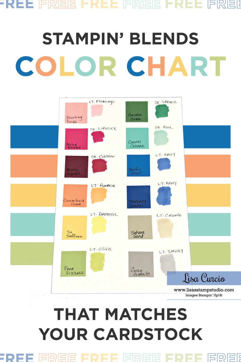 Free Color Chart to Match Stampin' Blends to Cardstock