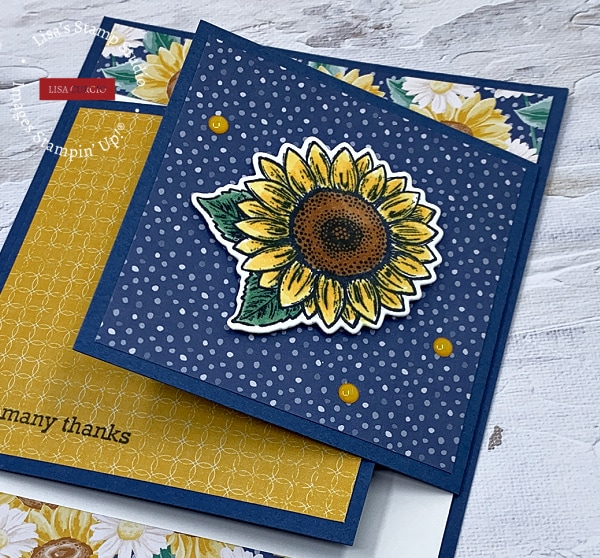It's easy to decorate the outside of this fancy fold card with a sunflower
